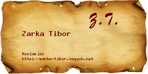Zarka Tibor névjegykártya